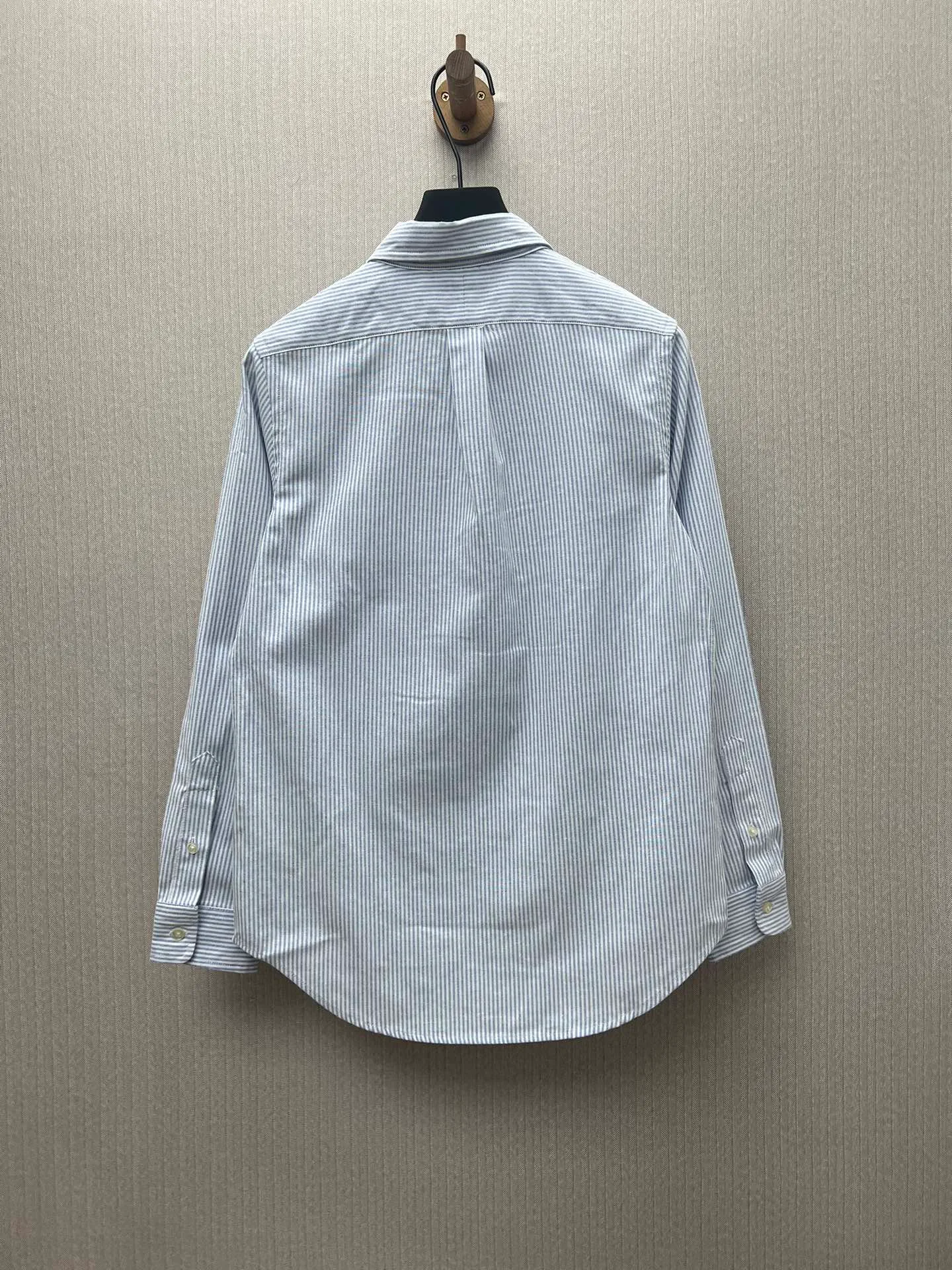 🅿️460 Polo 25ss new Logo embroidered striped square collar casual long-sleeved shirt Men's size: XS.S.M.L.XL.